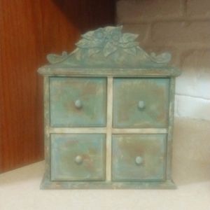 Hand painted Shabby Chic 4 drawer Decorative Treasure box